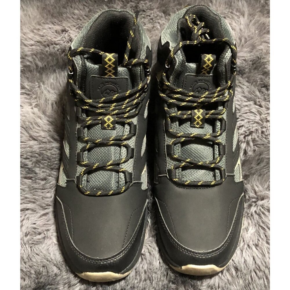 White Mountain Men's Mid Lace Up Hiking Boots, Size 10, Medium Width, Gray/Black